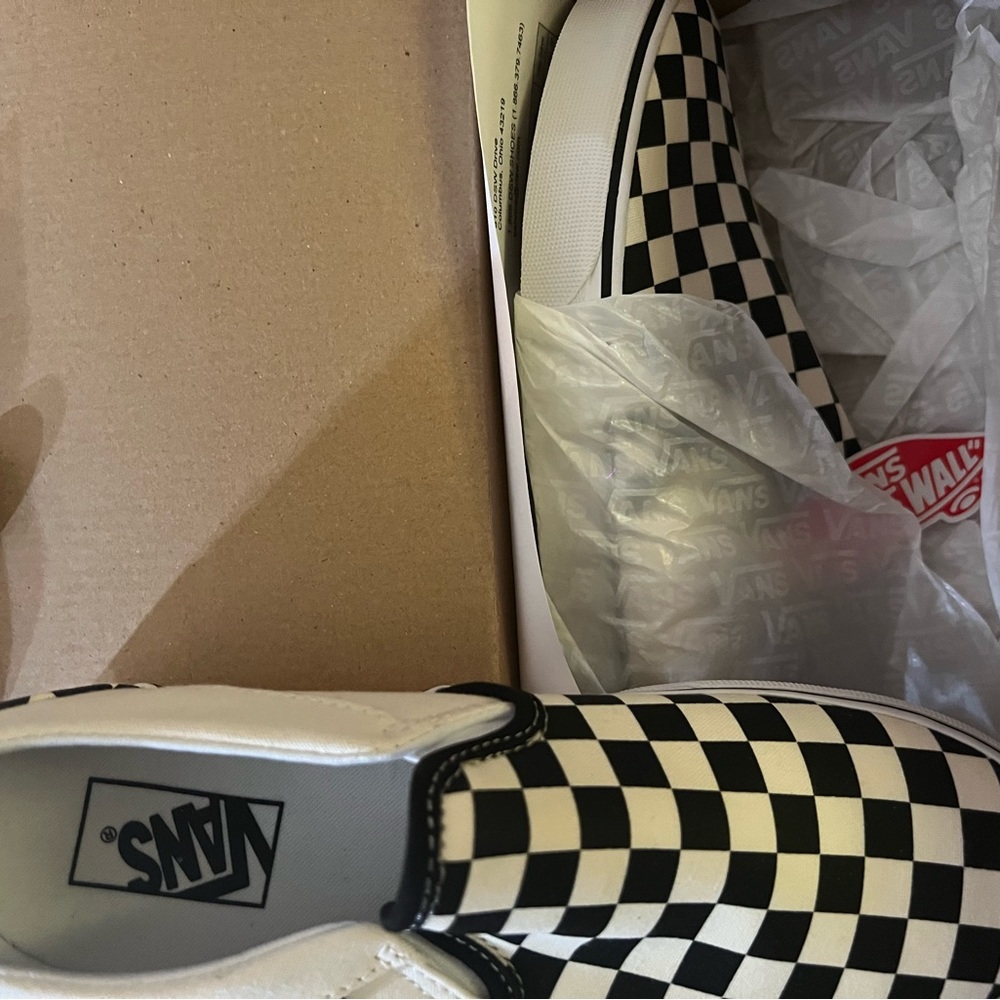 Never worn checkered vans